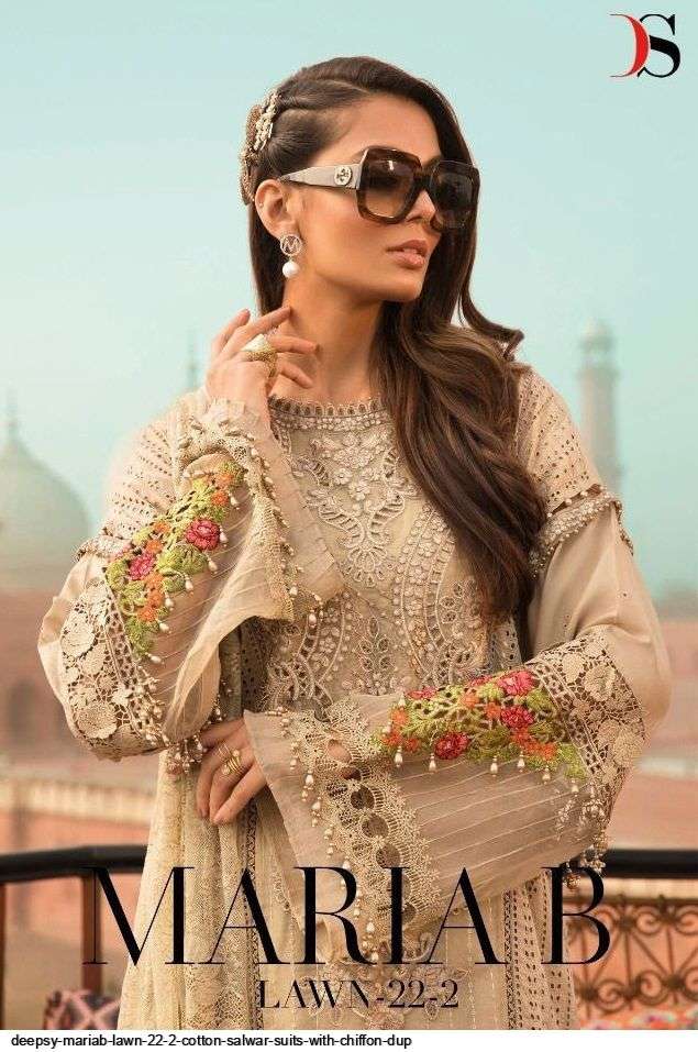DEEPSY SUITS PRESENT MARIA B LAWN - 22-2 PURE COTTON WITH EMBROIDERY PAKISTANI SUITS IN WHOLESALE PRICE IN SURAT - SAI DRESSES