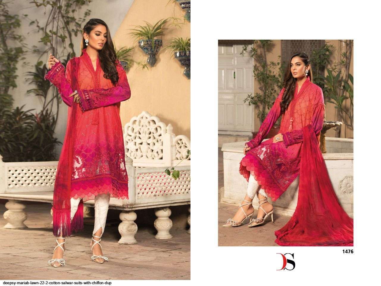 DEEPSY SUITS PRESENT MARIA B LAWN - 22-2 PURE COTTON WITH EMBROIDERY PAKISTANI SUITS IN WHOLESALE PRICE IN SURAT - SAI DRESSES