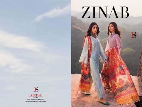 DEEPSY SUITS PRESENT ZINAB PURE COTTON WITH SELF EMBROIDERY PAKISTANI SUITS IN WHOLESALE PRICE IN SURAT - SAI DRESSES