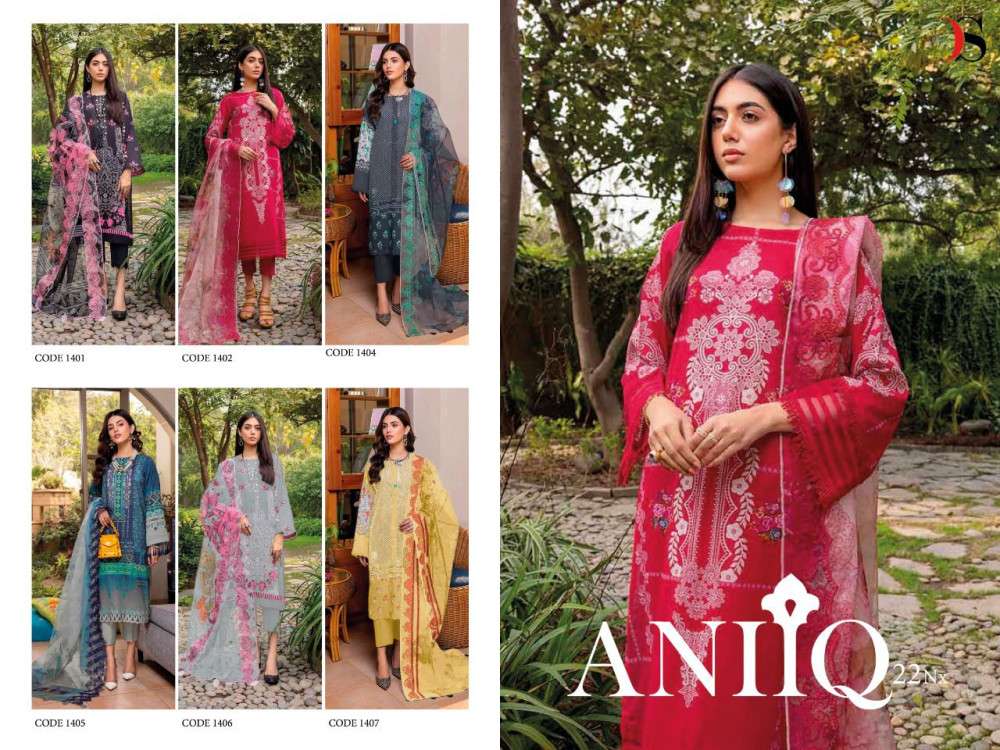 DEEPSY SUITS PRESENTS ANIIQ 22 NX PURE COTTON WITH EMBROIDERY PAKISTANI SUIT COLLECTION IN WHOLESALE PRICE IN SURAT - SAI DRESSES