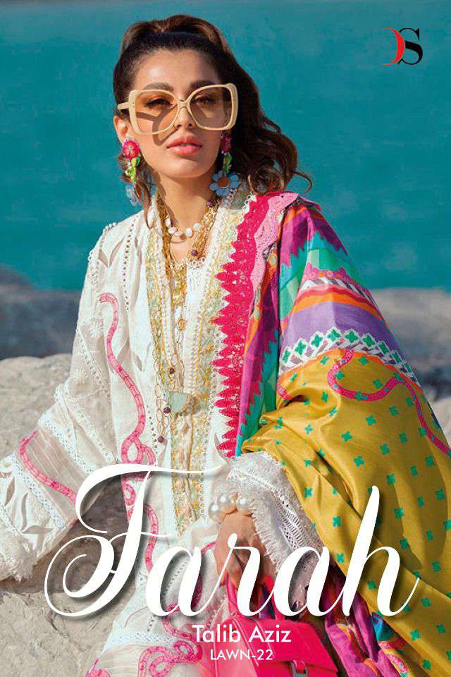 DEEPSY SUITS PRESENTS FARAH TALIB AZIZ LAWN VOL-22 PAKISTANI SUITS CATALOGUE COLLECTION IN WHOLESALE PRICE IN SURAT - SAI DRESSES 