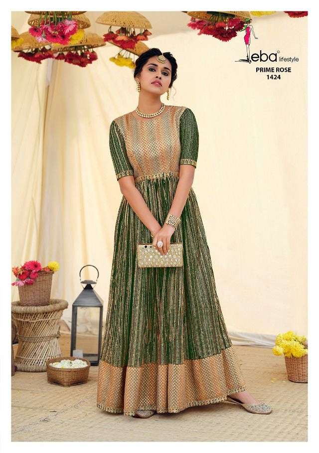 EBA LIFESTYLE PRESENT PRIME ROSE VOL 6 READY MADE GEORGETTE WITH HEAVY EMBROIDERY GOWNS IN WHOLESALE PRICE IN SURAT -SAI DRESSES