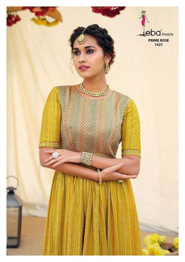 EBA LIFESTYLE PRESENT PRIME ROSE VOL 6 READY MADE GEORGETTE WITH HEAVY EMBROIDERY GOWNS IN WHOLESALE PRICE IN SURAT -SAI DRESSES