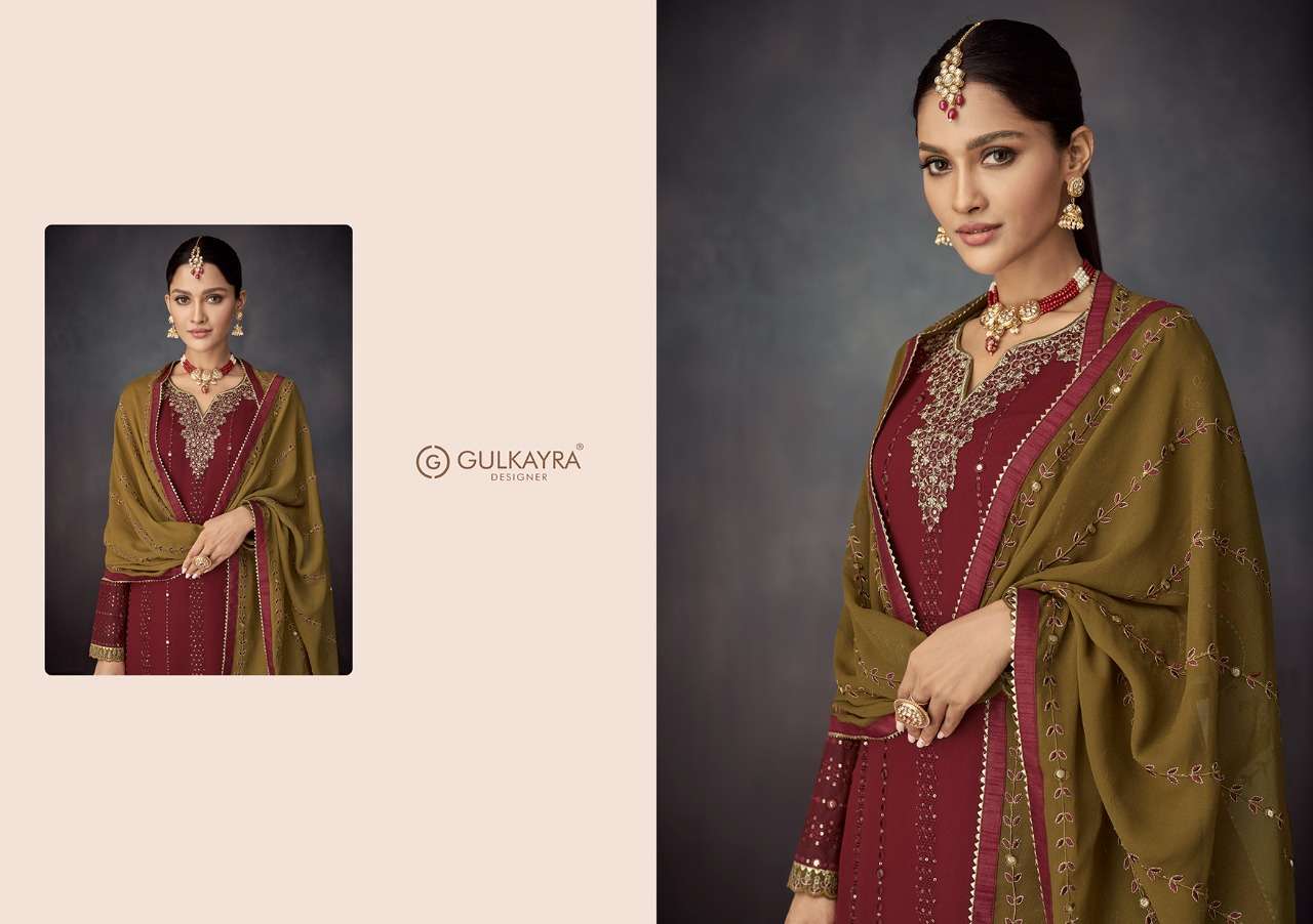 GULKAYRA DESIGNER PRESENT KITTY PARTY SEMI STITCHED GEORGETTE DESIGNER SUITS IN WHOLESALE PRICE IN SURAT - SAI DRESSES
