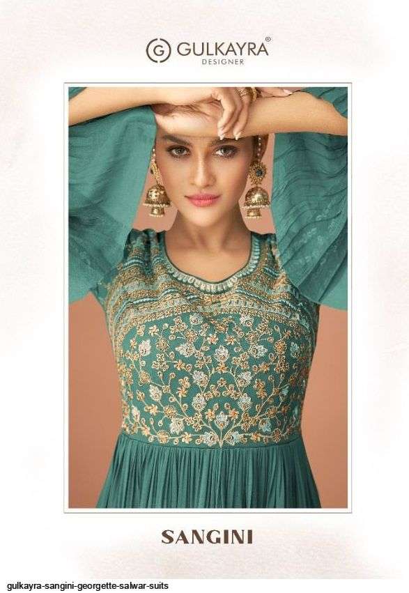  GULKAYRA DESIGNER PRESENT SANGINI GEORGETTE WITH HEAVY EMBROIDERY WORK READYMADE GARARA DESIGNER SUITS COLLECTION IN WHOLESALE PRICE IN SURAT 