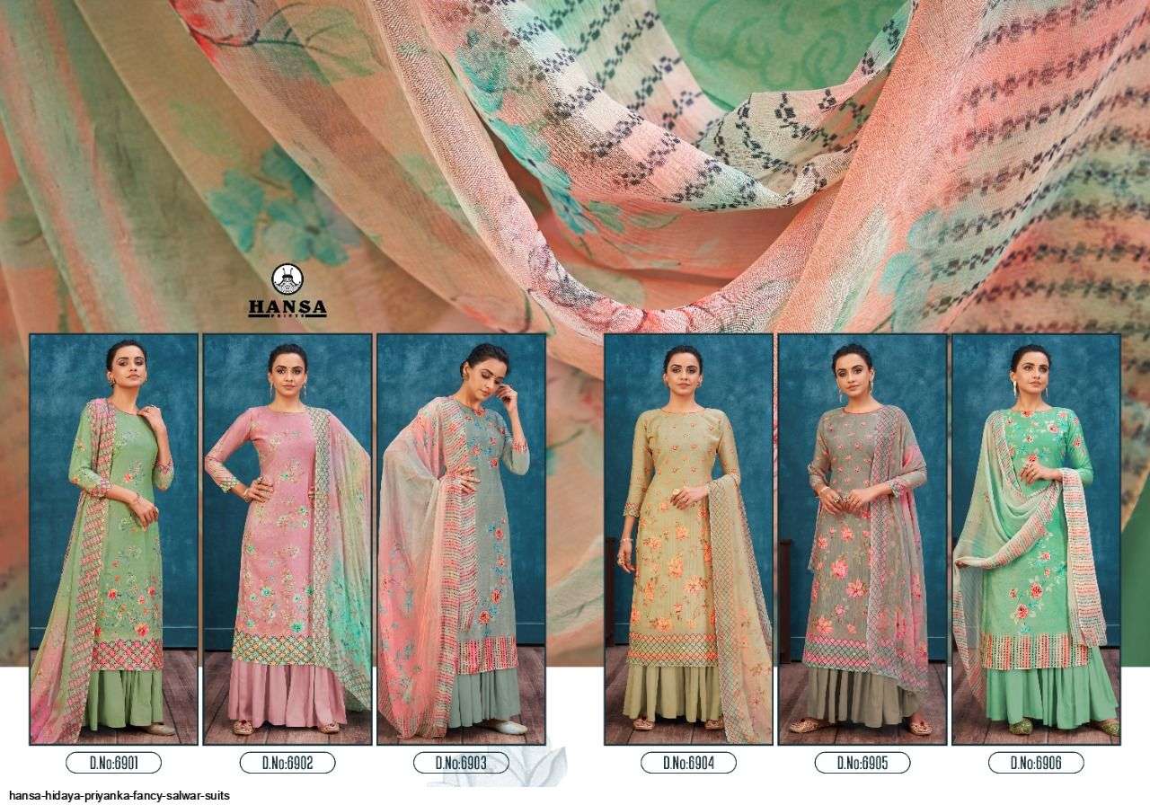 HANSA PRINTS HIDAYA PRESENTS PRIYANKA FANCY SALWAR SUITS IN WHOLESALE PRICE IN SURAT - SAI DRESSES 