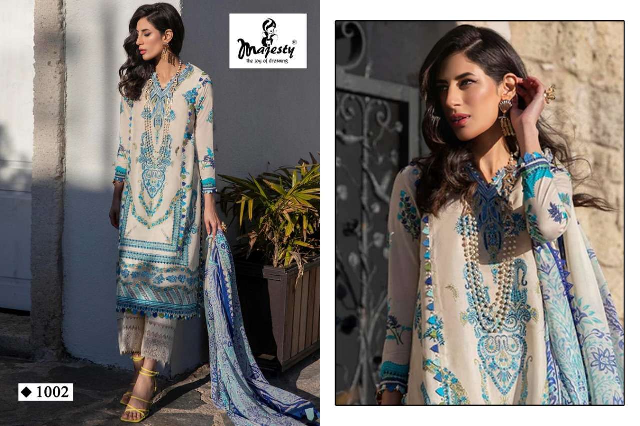 MAJESTY PRESENT MARIA VOL 15 PURE COTTON WITH PATCH EMBROIDERY PAKISTANI DESIGNER SUITS IN WHOLESALE PRICE IN SURAT - SAI DRESSES 