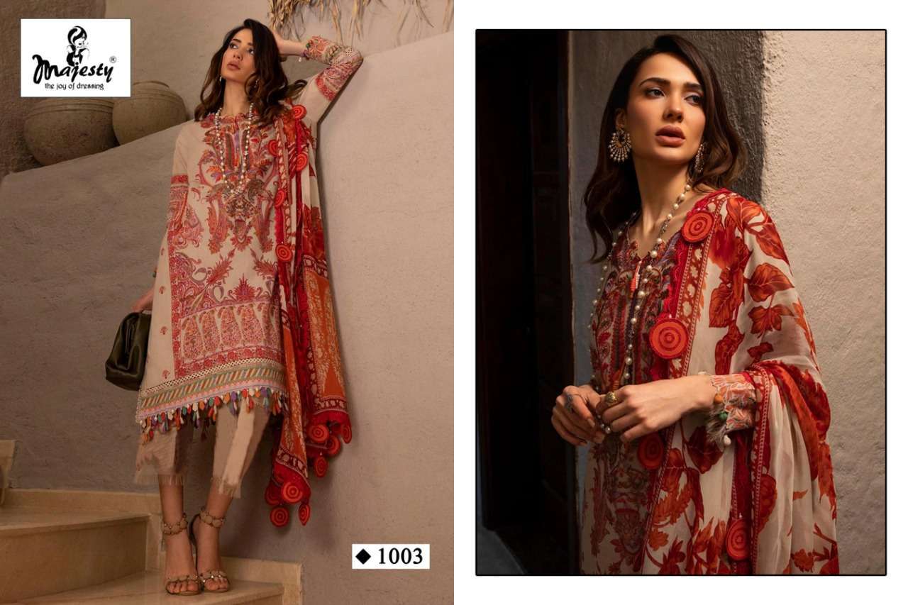 MAJESTY PRESENT MARIA VOL 15 PURE COTTON WITH PATCH EMBROIDERY PAKISTANI DESIGNER SUITS IN WHOLESALE PRICE IN SURAT - SAI DRESSES 