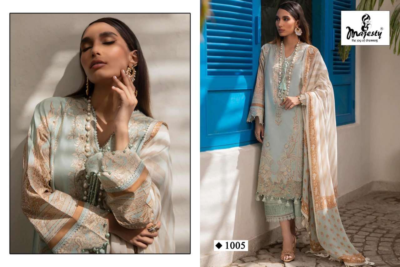 MAJESTY PRESENT MARIA VOL 15 PURE COTTON WITH PATCH EMBROIDERY PAKISTANI DESIGNER SUITS IN WHOLESALE PRICE IN SURAT - SAI DRESSES 