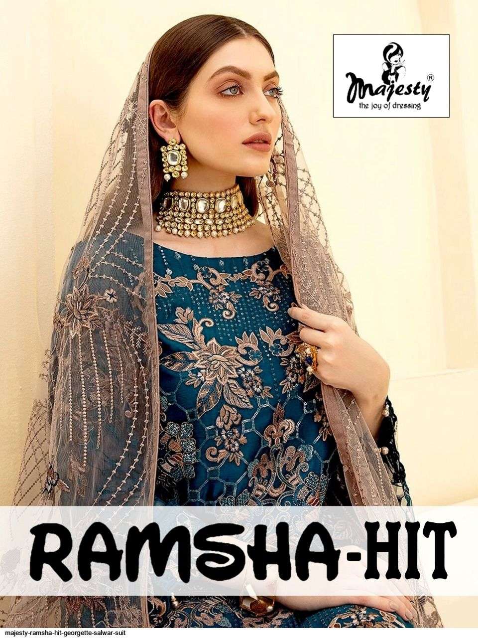MAJESTY PRESENT RAMSHA - HIT GEORGETTE SEMI STITCHED PAKISTANI SALWAR SUITS IN WHOLESALE PRICE IN SURAT - SAI DRESSES