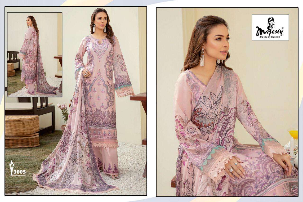  MAJESTY PRESENT RAMSHA LUXURY LAWN COLLECTION COTTON EMBROIDERY DESIGNER SUITS IN WHOLESALE PRICE IN SURAT - SAI DRESSES