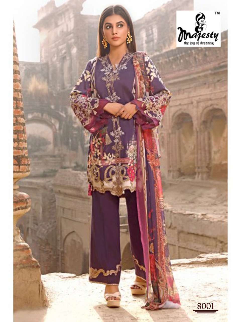 MAJESTY PRESENTS SANA SAFINA VOL 8 PAKISTANI SALWAR SUITS IN WHOLESALE PRICE IN SURAT - SAI DRESSES