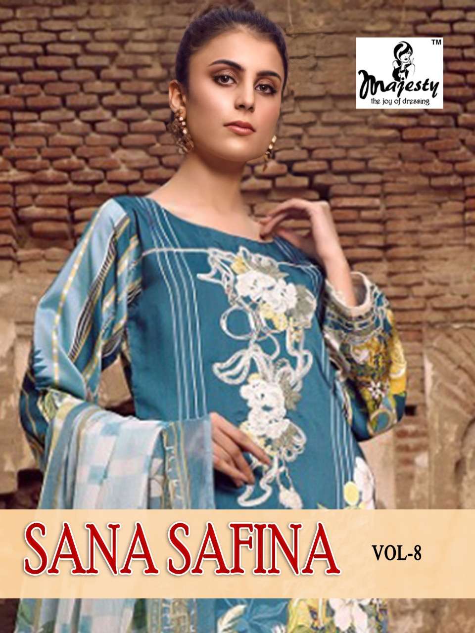 MAJESTY PRESENTS SANA SAFINA VOL 8 PAKISTANI SALWAR SUITS IN WHOLESALE PRICE IN SURAT - SAI DRESSES