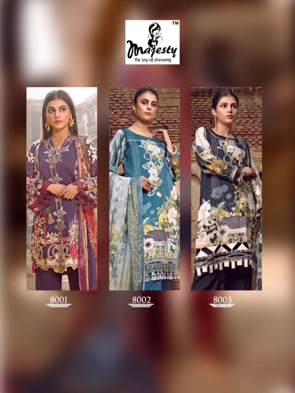 MAJESTY PRESENTS SANA SAFINA VOL 8 PAKISTANI SALWAR SUITS IN WHOLESALE PRICE IN SURAT - SAI DRESSES