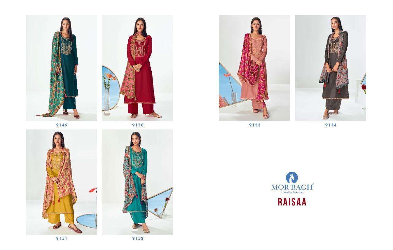 MOR-BAGH BY AASHIRWAD PRESENTS RAISAA PLAZZO STYLE SUITS COLLECTION IN WHOLESALE PRICE IN SURAT - SAI DRESSES 