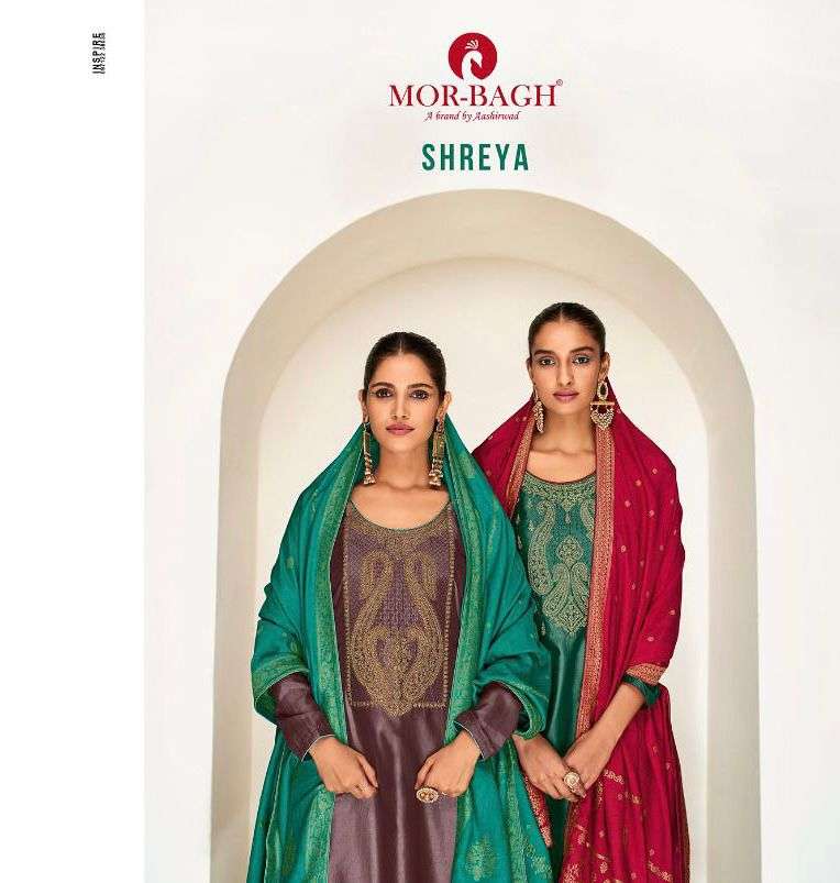 MORBAGH PRESENT SHREYA BY AASHIRWAD PREMIUM DREAM SILK EID WEAR DESIGNER SUITS IN WHOLESALE PRICE IN SURAT - SAI DRESSES