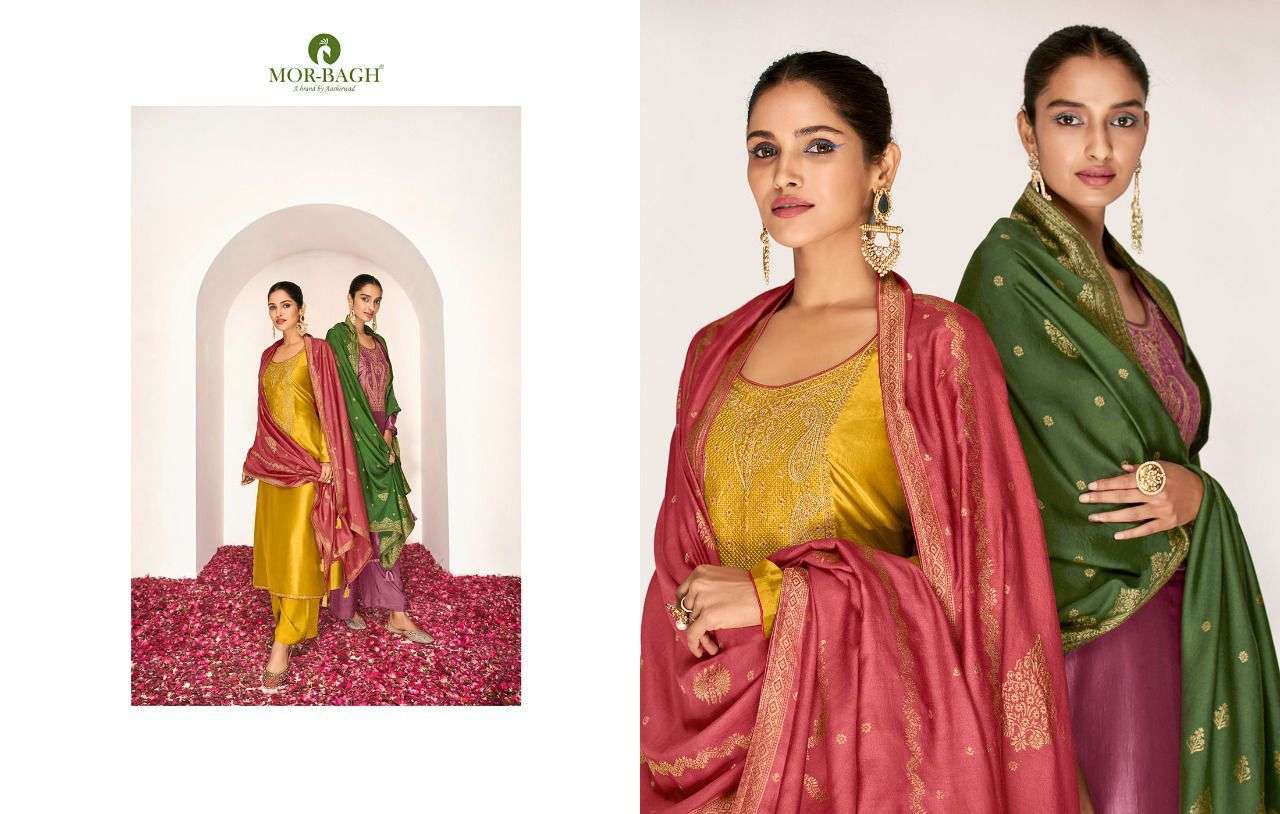 MORBAGH PRESENT SHREYA BY AASHIRWAD PREMIUM DREAM SILK EID WEAR DESIGNER SUITS IN WHOLESALE PRICE IN SURAT - SAI DRESSES