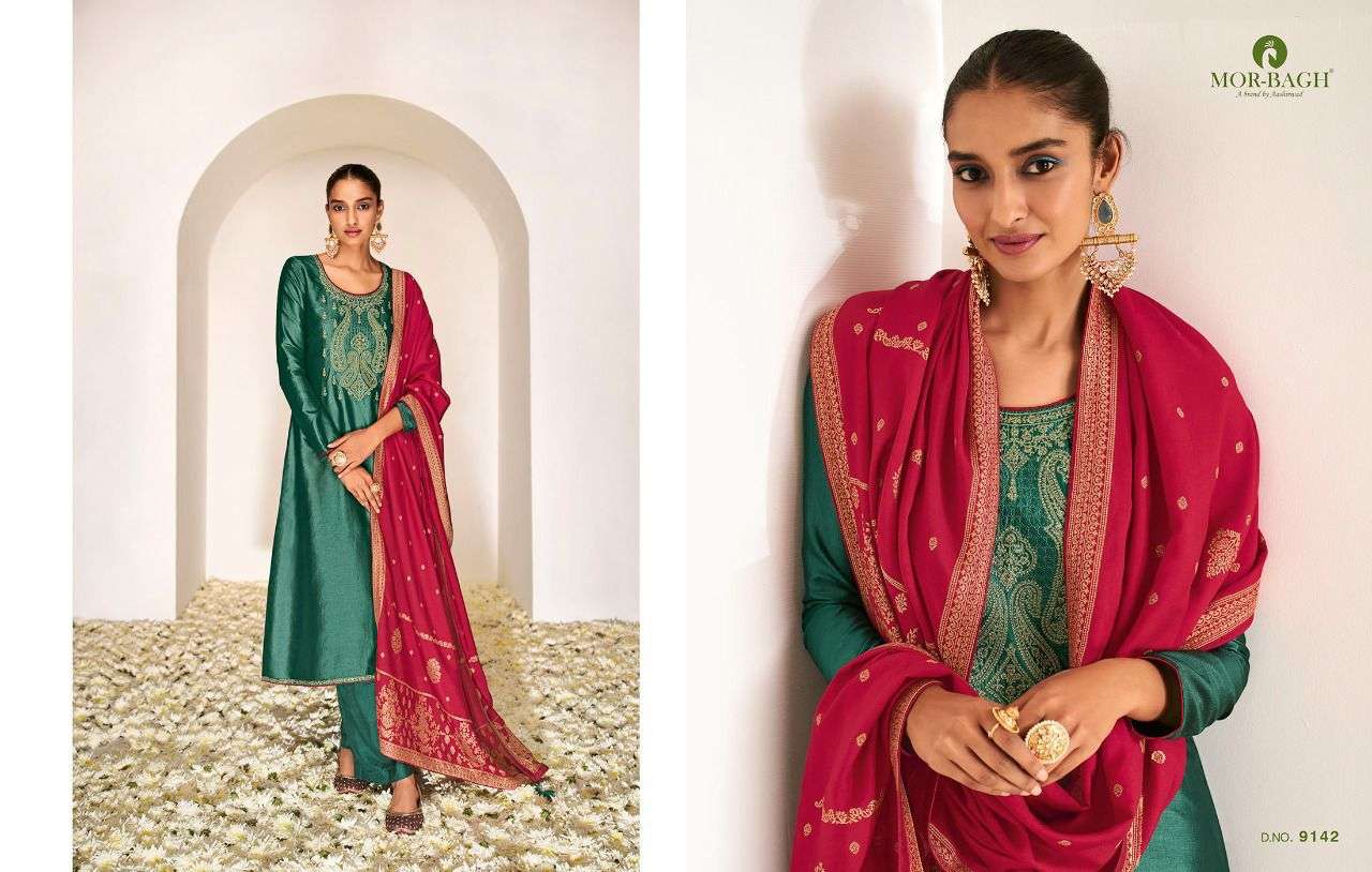 MORBAGH PRESENT SHREYA BY AASHIRWAD PREMIUM DREAM SILK EID WEAR DESIGNER SUITS IN WHOLESALE PRICE IN SURAT - SAI DRESSES