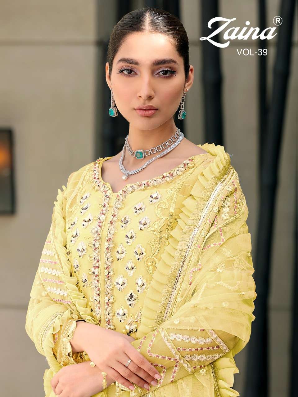 PRIYAM FASHION PRESENT ZAINA VOL 39 GEORGETTE SEMI STITCHED PAKISTANI DESIGNER SUITS IN WHOLESALE PRICE IN SURAT- SAI DRESSES