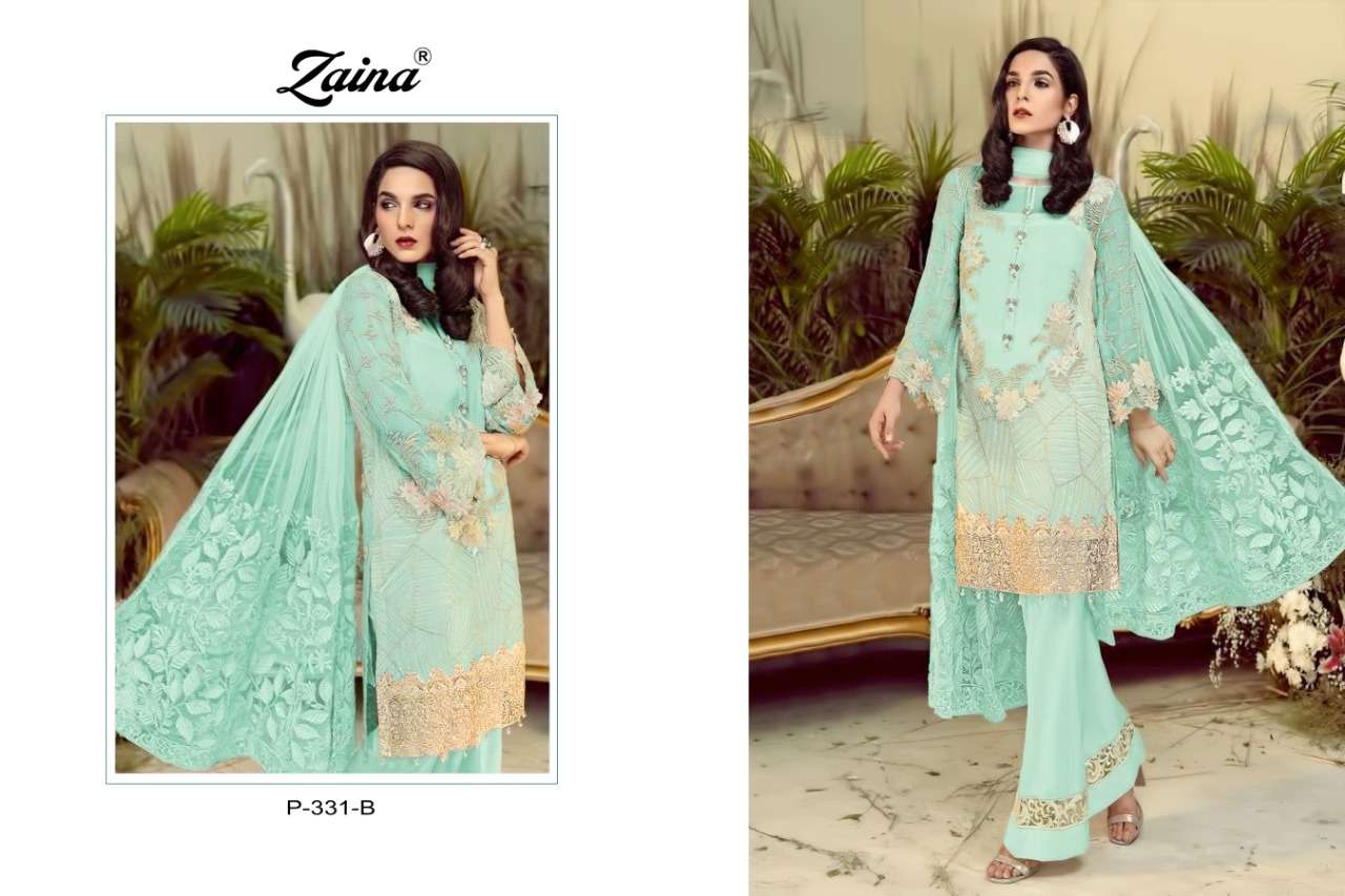 PRIYAM FASHION PRESENTS ZAINA VOL-33 D.N - 331.A.to 331.D DESIGNER SUITS COLLECTION IN WHOLESALE PRICE IN SURAT - SAI DRESSES 