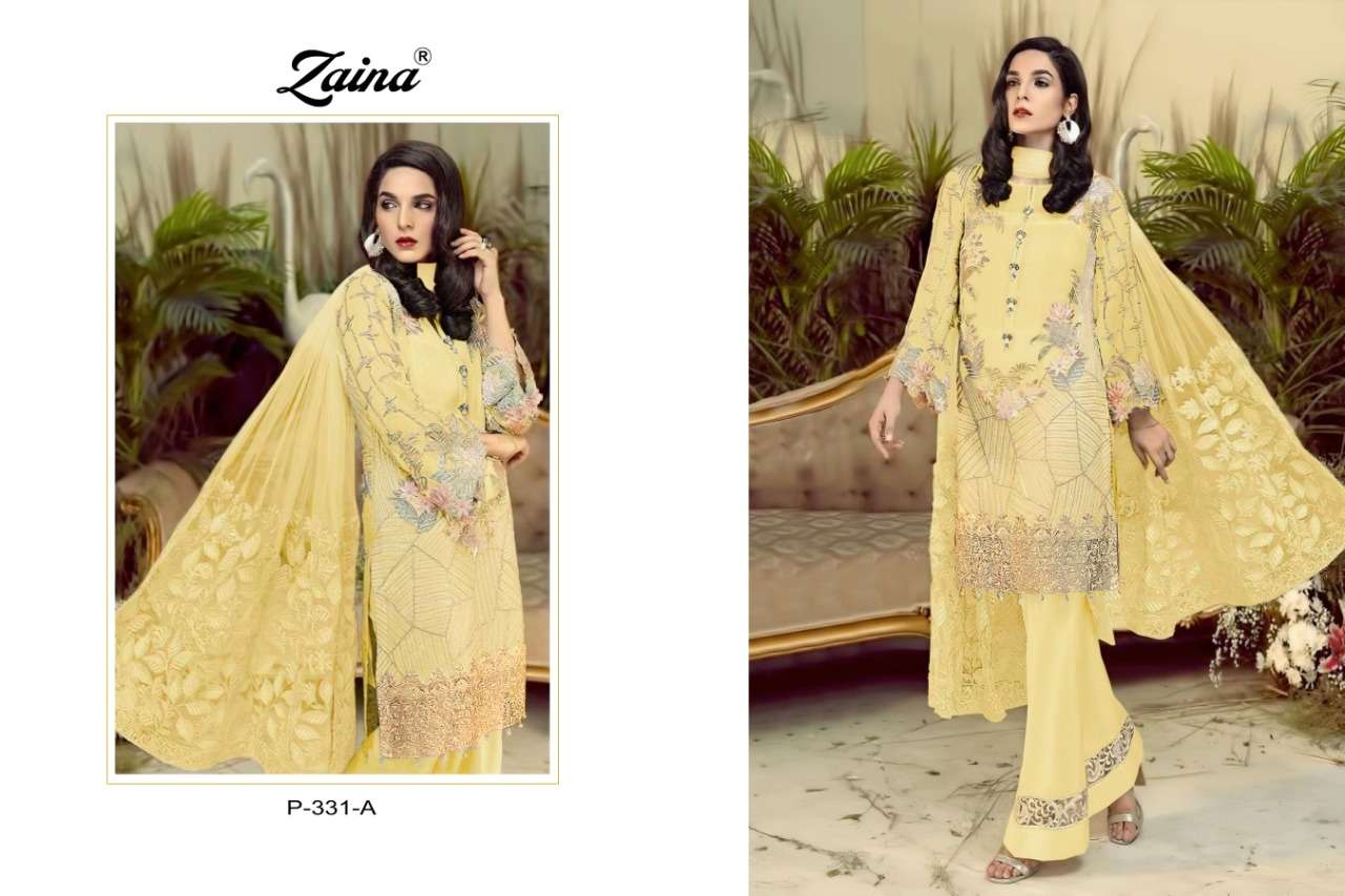 PRIYAM FASHION PRESENTS ZAINA VOL-33 D.N - 331.A.to 331.D DESIGNER SUITS COLLECTION IN WHOLESALE PRICE IN SURAT - SAI DRESSES 