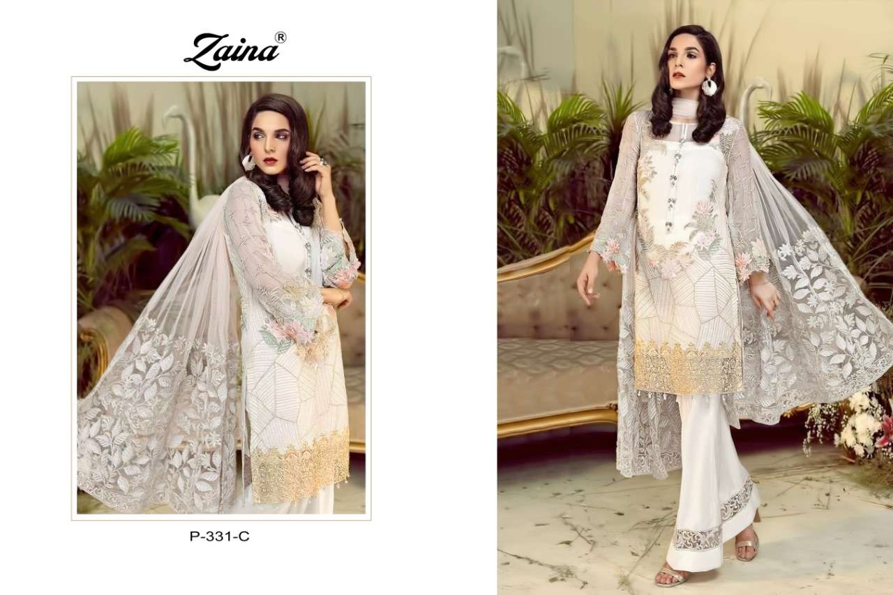 PRIYAM FASHION PRESENTS ZAINA VOL-33 D.N - 331.A.to 331.D DESIGNER SUITS COLLECTION IN WHOLESALE PRICE IN SURAT - SAI DRESSES 