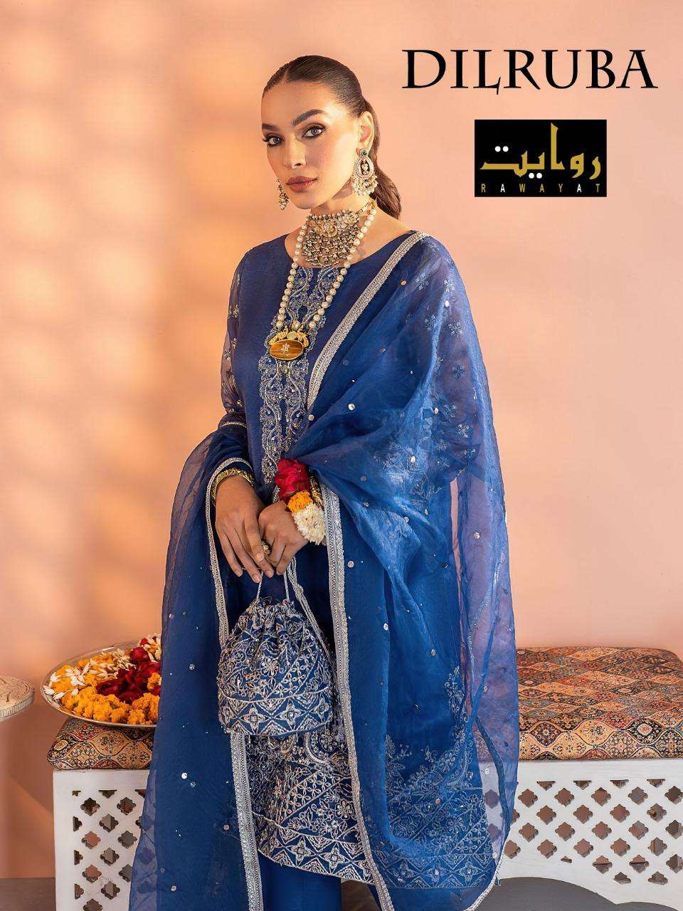 RAWAYAT PRESENT DILRUBA GEORGETTE SEMI STITCHED PAKISTANI DESIGNER SUITS COLLECTION IN WHOLESALE PRICE IN SURAT - SAI DRESSES