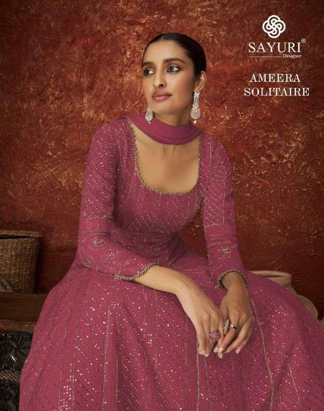 SAYURI DESIGNER PRESENT AMEERA SOLITAIRE READYMADE ANARKALI DESIGNER SUITS IN WHOLESALE PRICE IN SURAT - SAI DRESSES