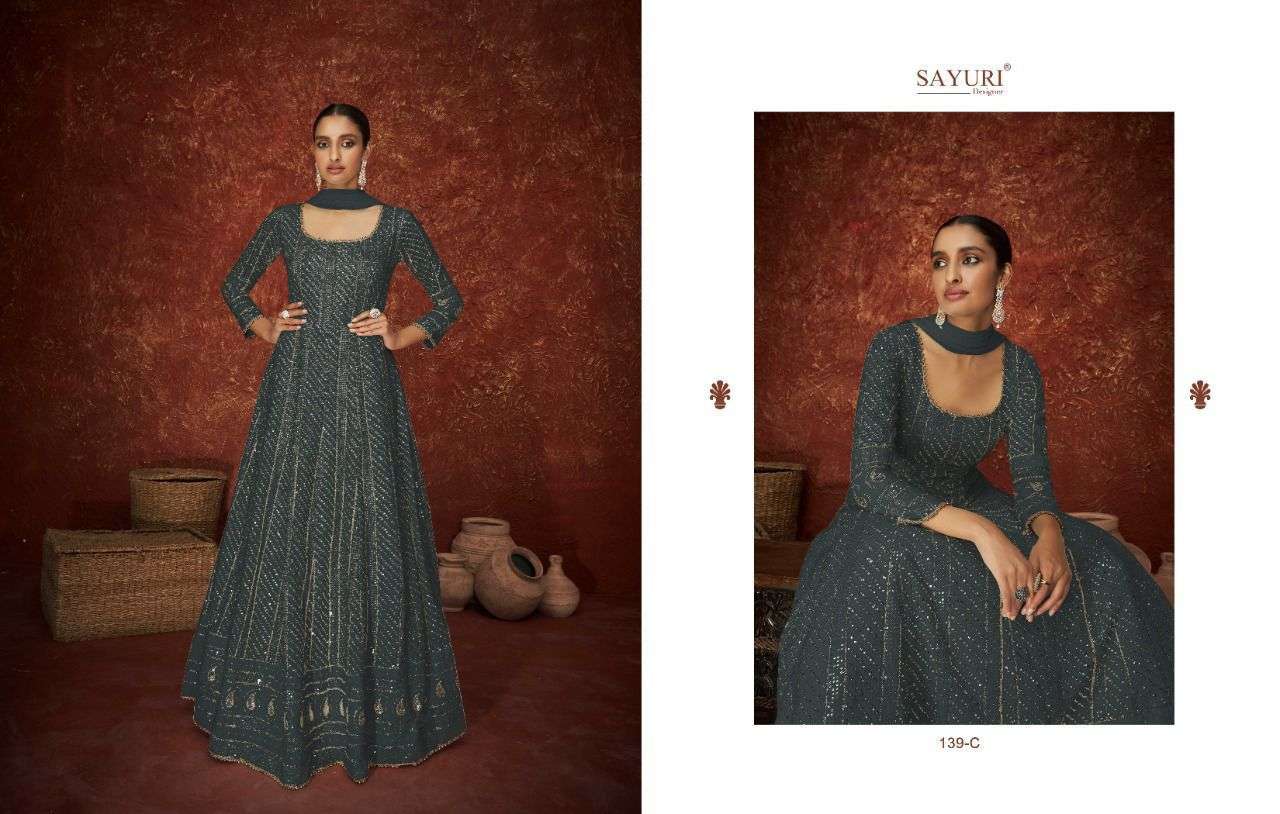 SAYURI DESIGNER PRESENT AMEERA SOLITAIRE READYMADE ANARKALI DESIGNER SUITS IN WHOLESALE PRICE IN SURAT - SAI DRESSES