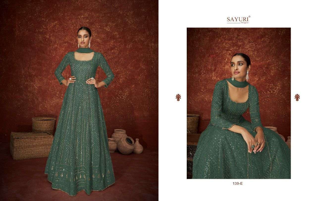 SAYURI DESIGNER PRESENT AMEERA SOLITAIRE READYMADE ANARKALI DESIGNER SUITS IN WHOLESALE PRICE IN SURAT - SAI DRESSES