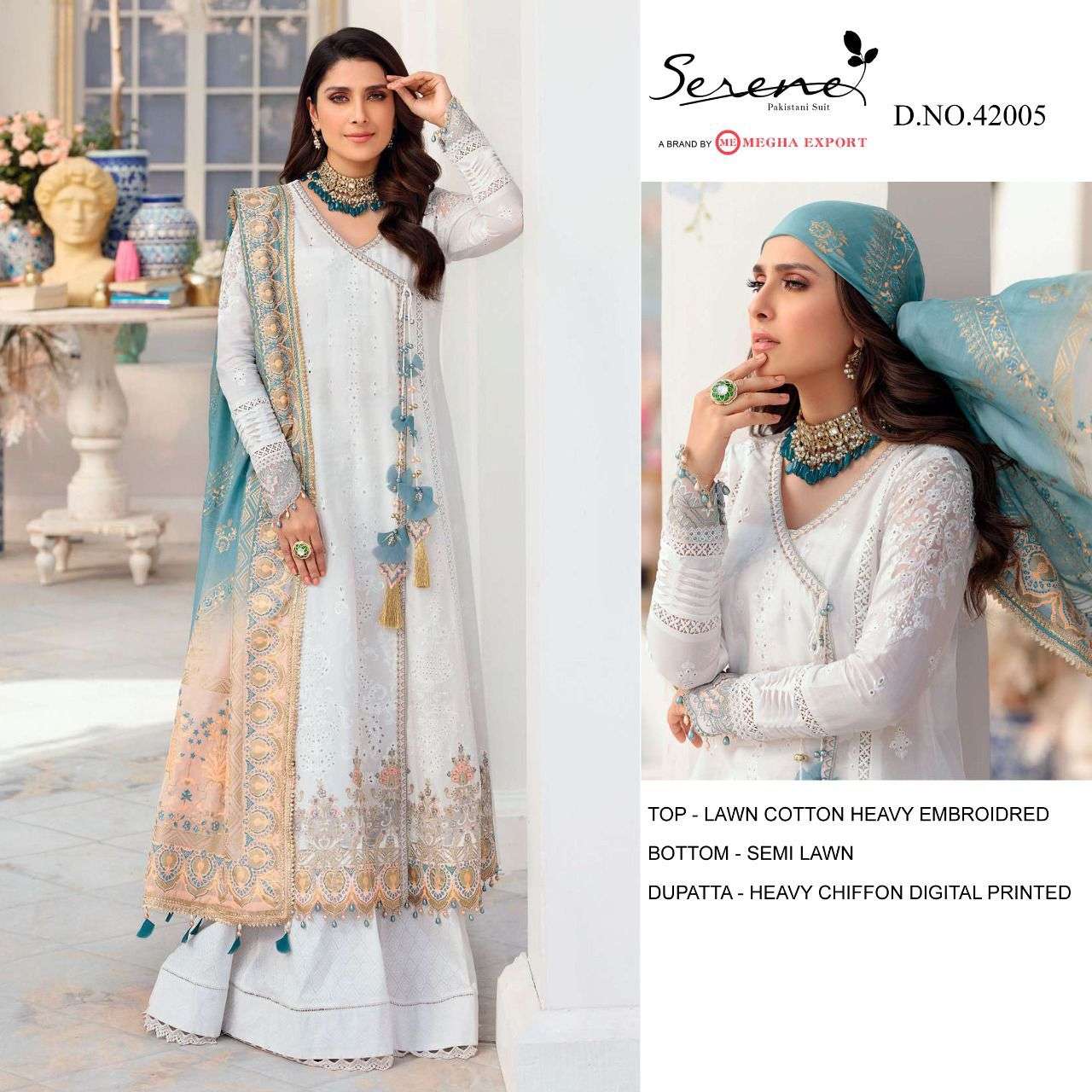 SERENE PRESENT NOOR VOL 3 LAWN COTTON WITH EMBROIDERY WORK PAKISTANI SALWAR SUITS IN WHOLESALE PRICE IN SURAT - SAI DRESSES