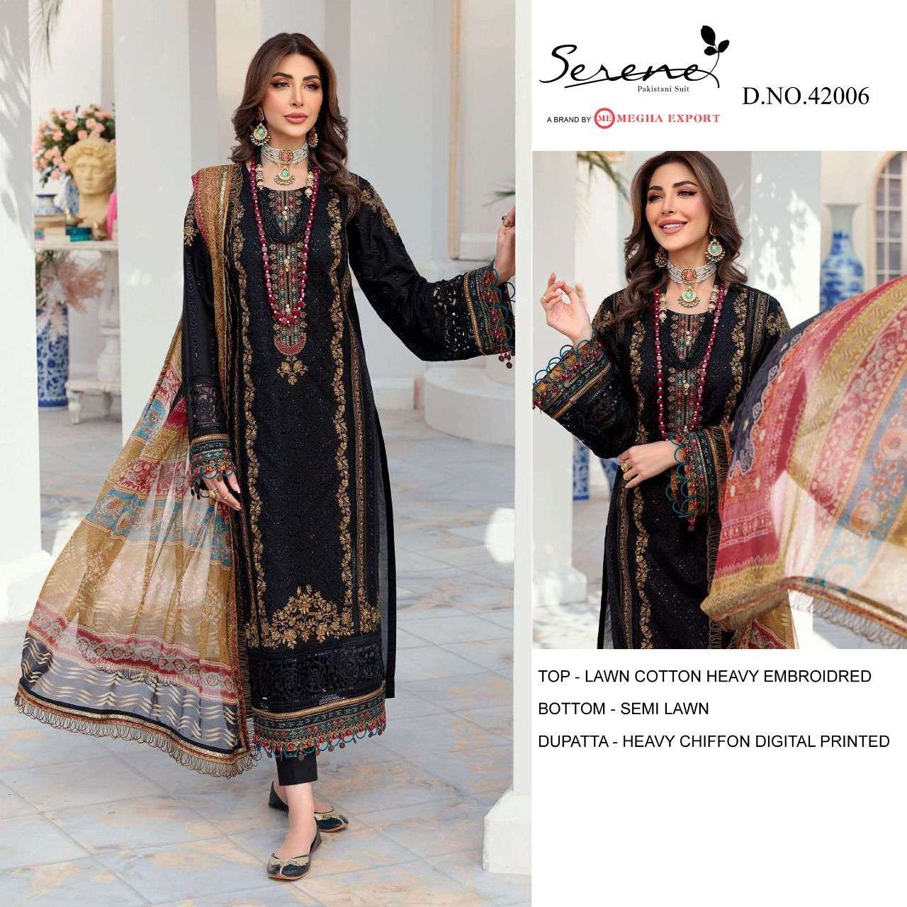 SERENE PRESENT NOOR VOL 3 LAWN COTTON WITH EMBROIDERY WORK PAKISTANI SALWAR SUITS IN WHOLESALE PRICE IN SURAT - SAI DRESSES