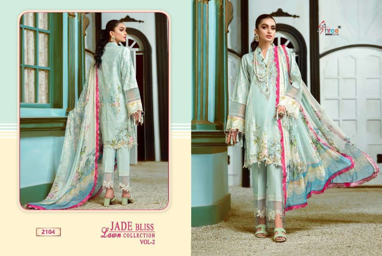 SHREE FABS PRESENT JADE BLISS LAWN COLLECTION VOL 2 PURE COTTON PAKISTANI DESIGNER SUITS IN WHOLESALE PRICE IN SURAT - SAI DRESSES