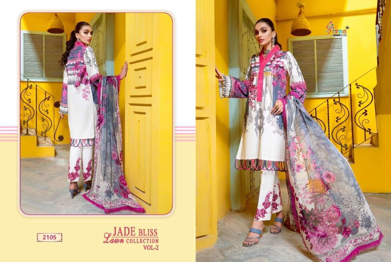 SHREE FABS PRESENT JADE BLISS LAWN COLLECTION VOL 2 PURE COTTON PAKISTANI DESIGNER SUITS IN WHOLESALE PRICE IN SURAT - SAI DRESSES