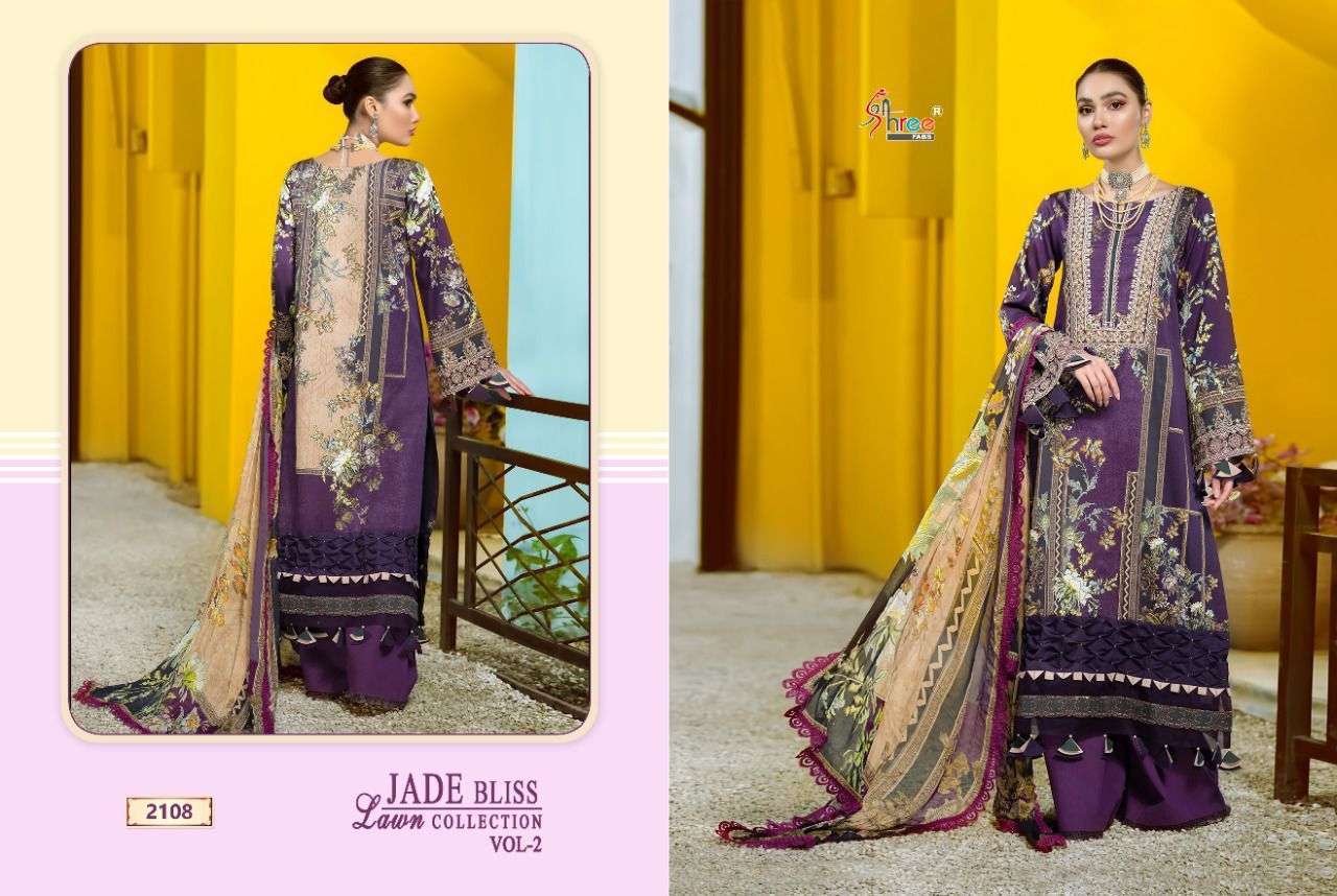 SHREE FABS PRESENT JADE BLISS LAWN COLLECTION VOL 2 PURE COTTON PAKISTANI DESIGNER SUITS IN WHOLESALE PRICE IN SURAT - SAI DRESSES