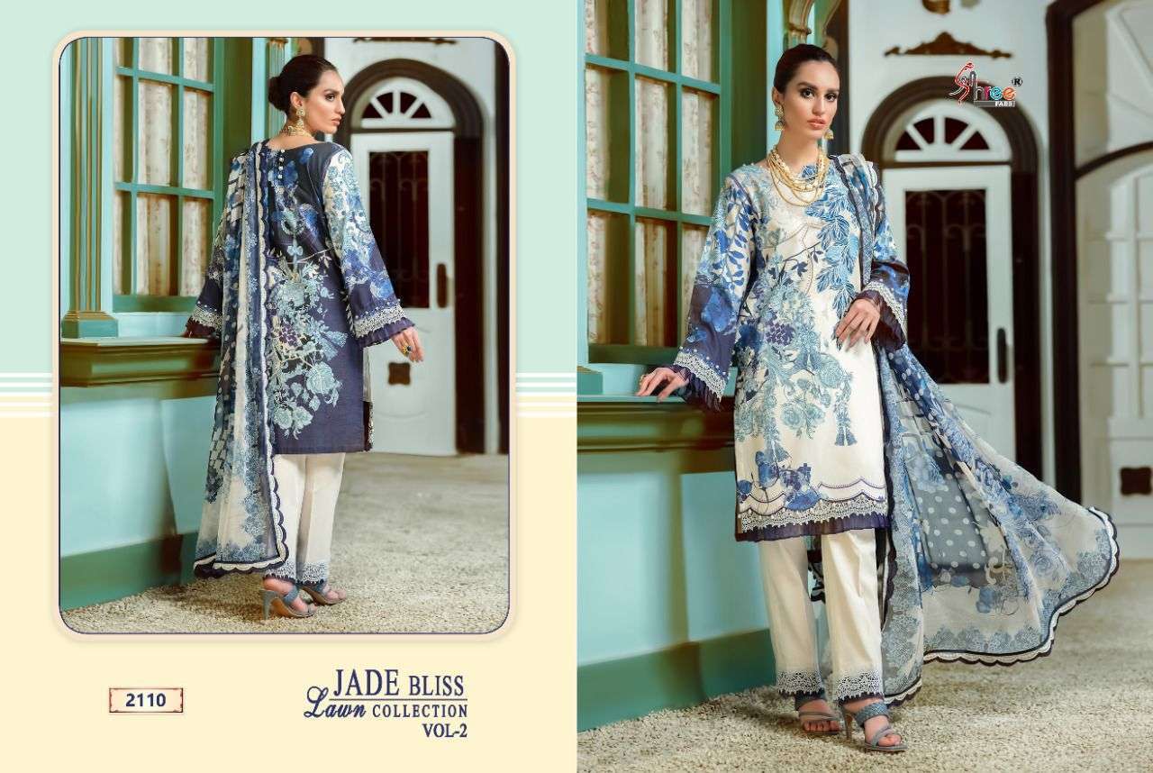 SHREE FABS PRESENT JADE BLISS LAWN COLLECTION VOL 2 PURE COTTON PAKISTANI DESIGNER SUITS IN WHOLESALE PRICE IN SURAT - SAI DRESSES