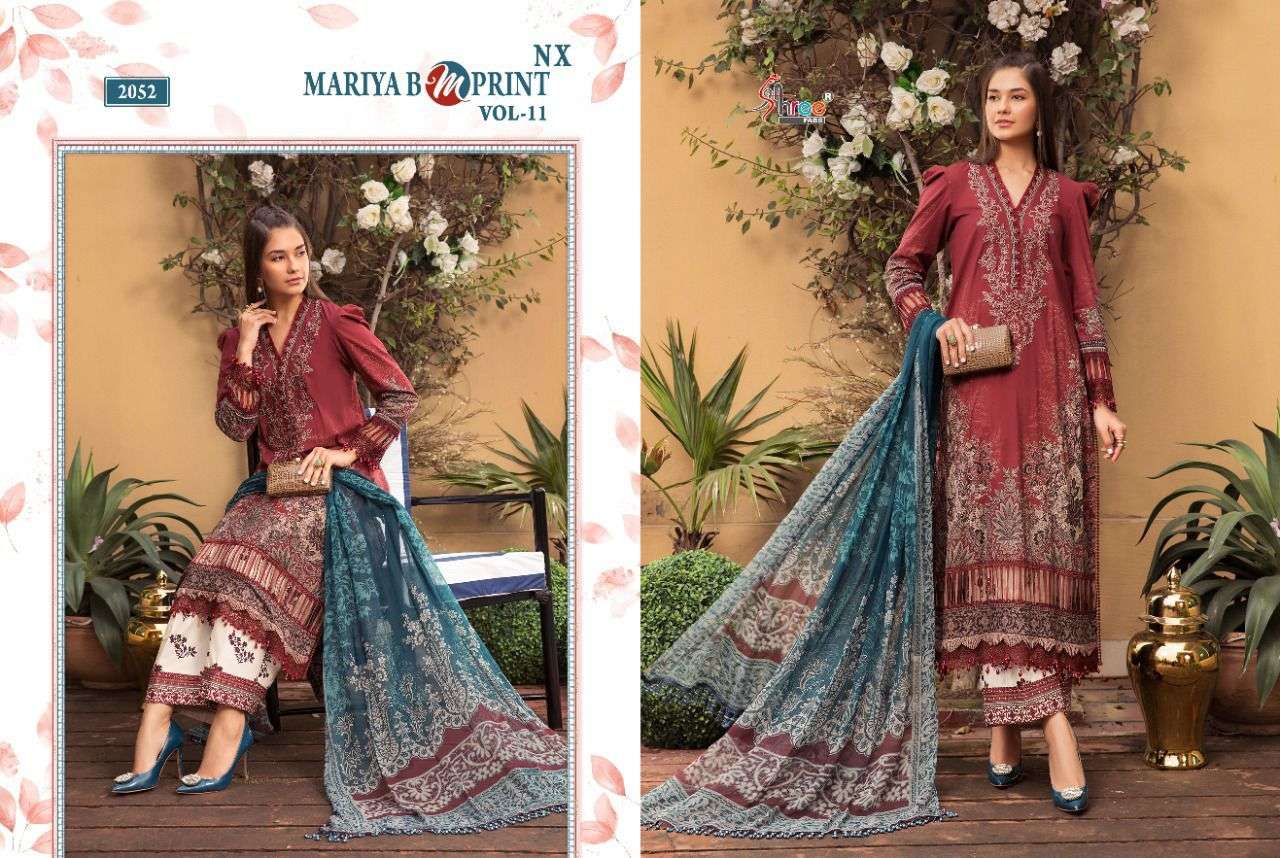  SHREE FABS PRESENT MARIA B M PRINT VOL12 NX PURE COTTON WITH EMBROIDERY SUITS IN WHOLESALE PRICE IN SURAT - SAI DRESSES