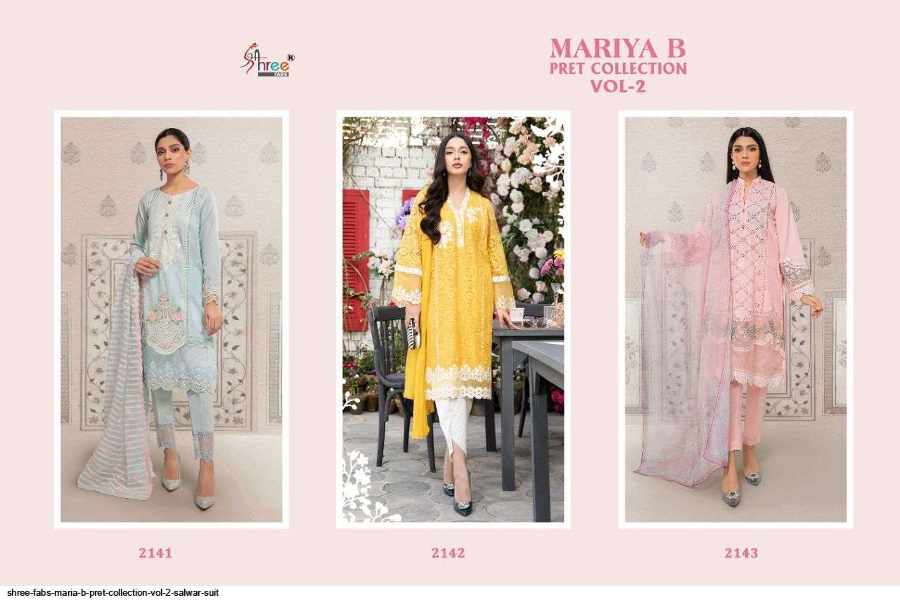 SHREE FABS PRESENT MARIYA B PRET COLLECTION VOL 2 PAKISTANI DESIGNER SUITS IN WHOLESALE PRICE IN SURAT - SAI DRESSES