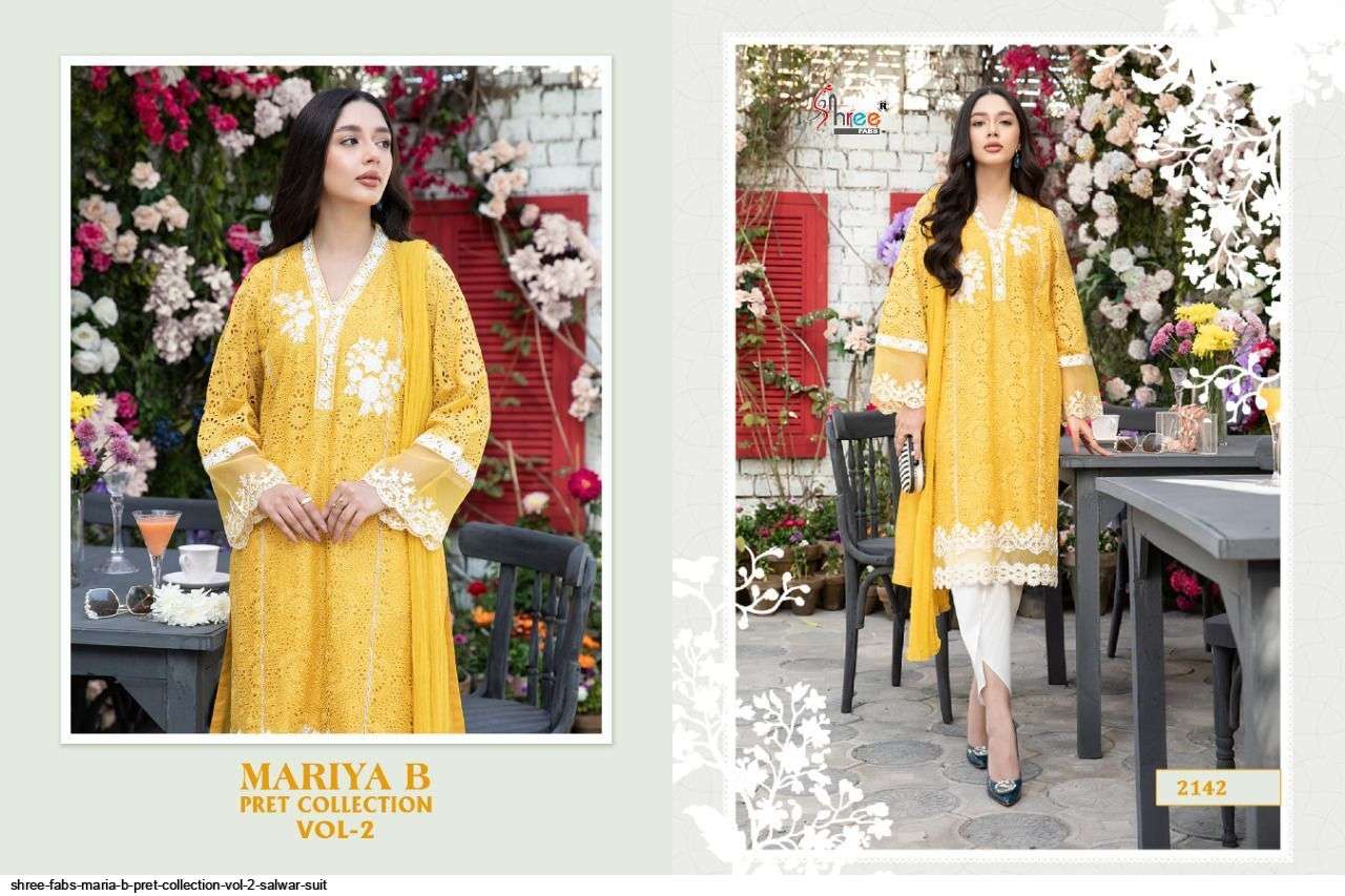 SHREE FABS PRESENT MARIYA B PRET COLLECTION VOL 2 PAKISTANI DESIGNER SUITS IN WHOLESALE PRICE IN SURAT - SAI DRESSES