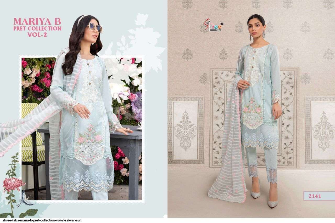 SHREE FABS PRESENT MARIYA B PRET COLLECTION VOL 2 PAKISTANI DESIGNER SUITS IN WHOLESALE PRICE IN SURAT - SAI DRESSES