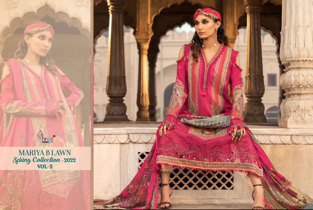 SHREE FABS PRESENT MARIYA B LAWN SPRING COLLECTION VOL 2 PAKISTANI DESIGNER SUITS IN WHOLESALE PRICE IN SURAT - SAI DRESSES