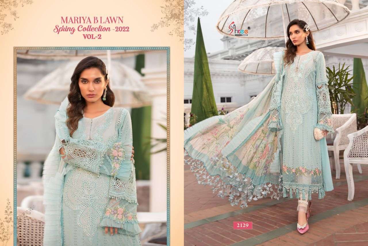SHREE FABS PRESENT MARIYA B LAWN SPRING COLLECTION VOL 2 PAKISTANI DESIGNER SUITS IN WHOLESALE PRICE IN SURAT - SAI DRESSES