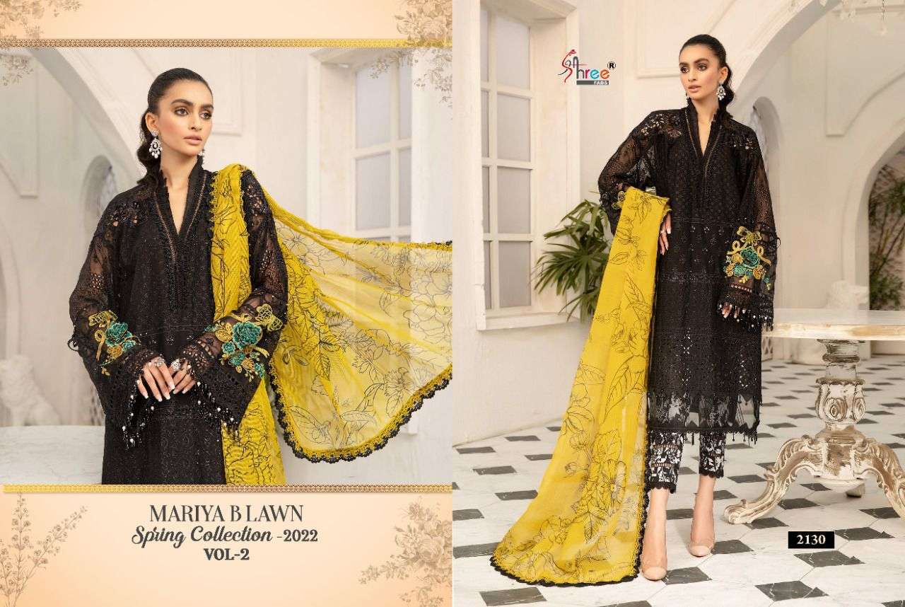 SHREE FABS PRESENT MARIYA B LAWN SPRING COLLECTION VOL 2 PAKISTANI DESIGNER SUITS IN WHOLESALE PRICE IN SURAT - SAI DRESSES