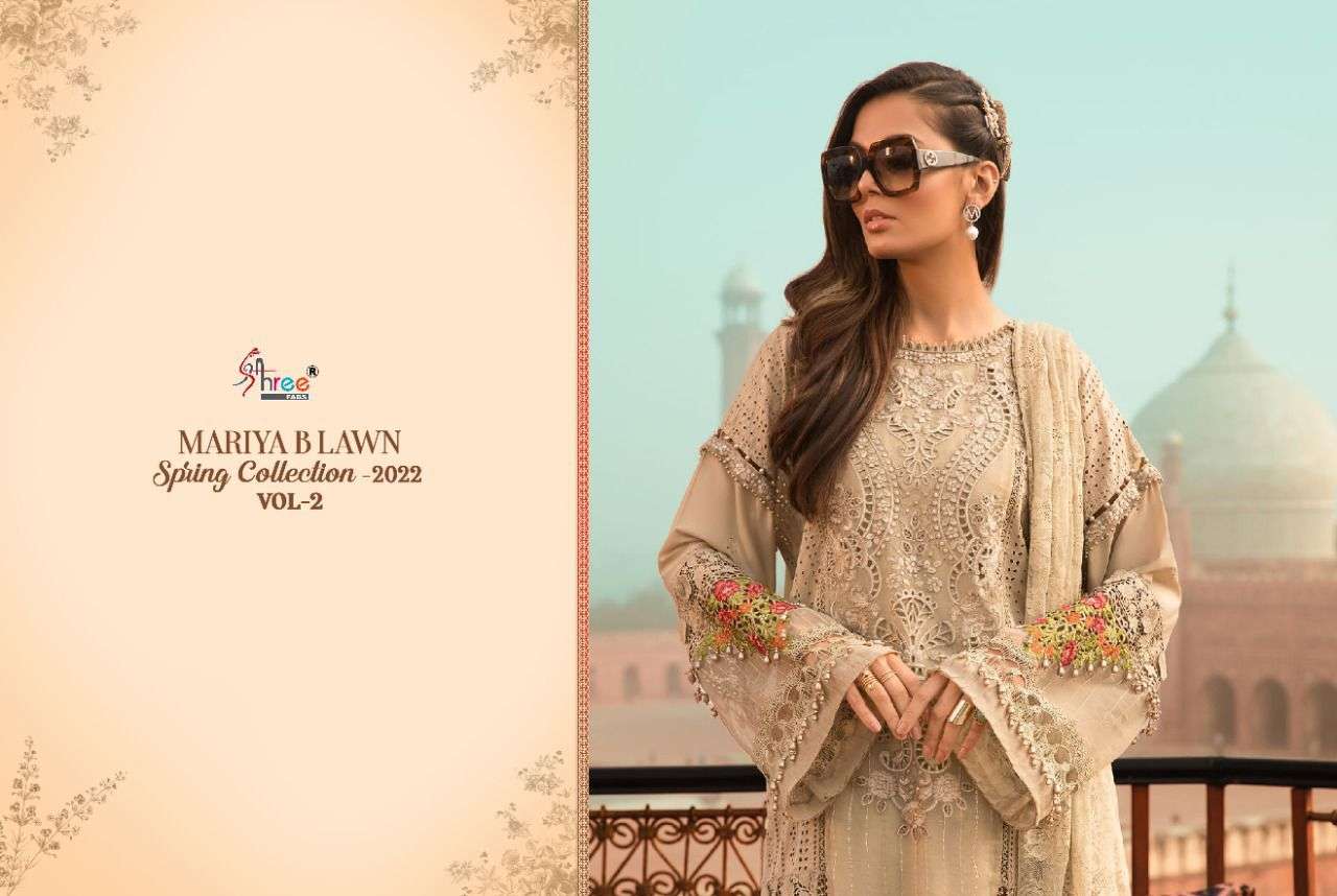 SHREE FABS PRESENT MARIYA B LAWN SPRING COLLECTION VOL 2 PAKISTANI DESIGNER SUITS IN WHOLESALE PRICE IN SURAT - SAI DRESSES
