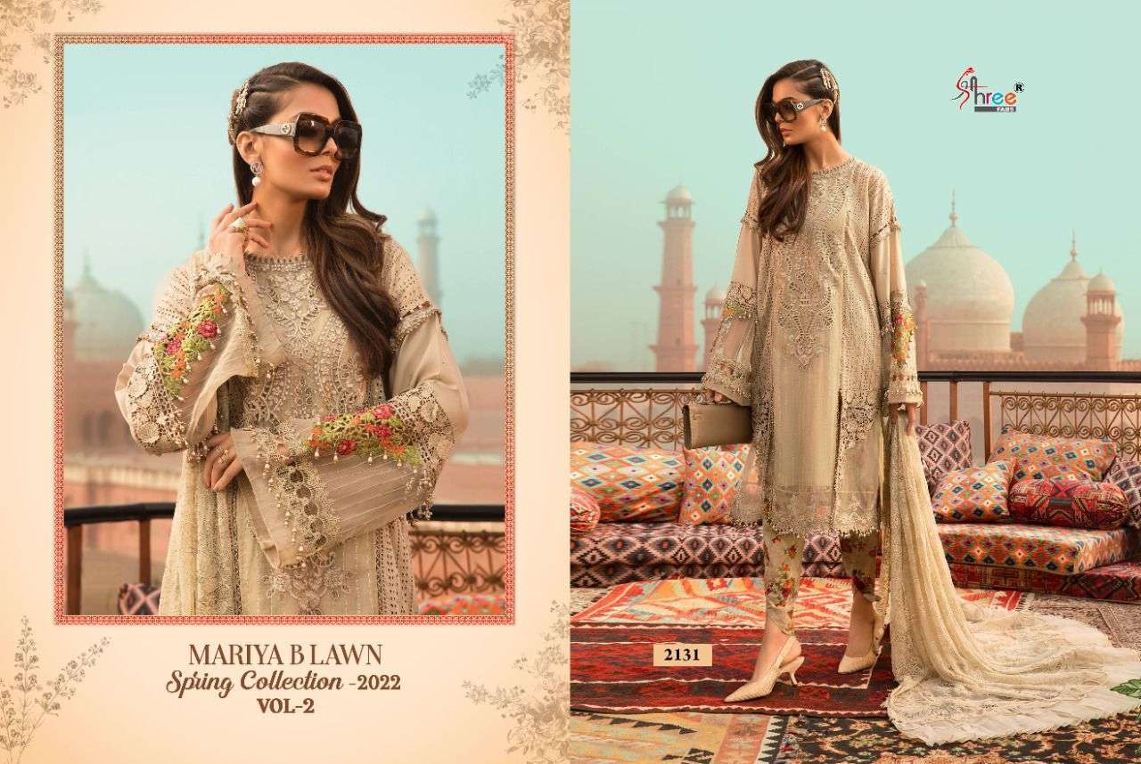 SHREE FABS PRESENT MARIYA B LAWN SPRING COLLECTION VOL 2 PAKISTANI DESIGNER SUITS IN WHOLESALE PRICE IN SURAT - SAI DRESSES