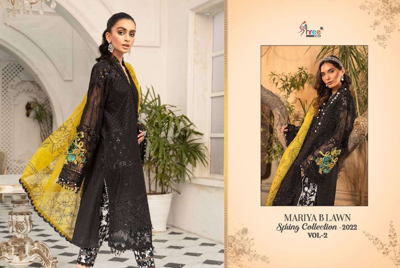 SHREE FABS PRESENT MARIYA B LAWN SPRING COLLECTION VOL 2 PAKISTANI DESIGNER SUITS IN WHOLESALE PRICE IN SURAT - SAI DRESSES