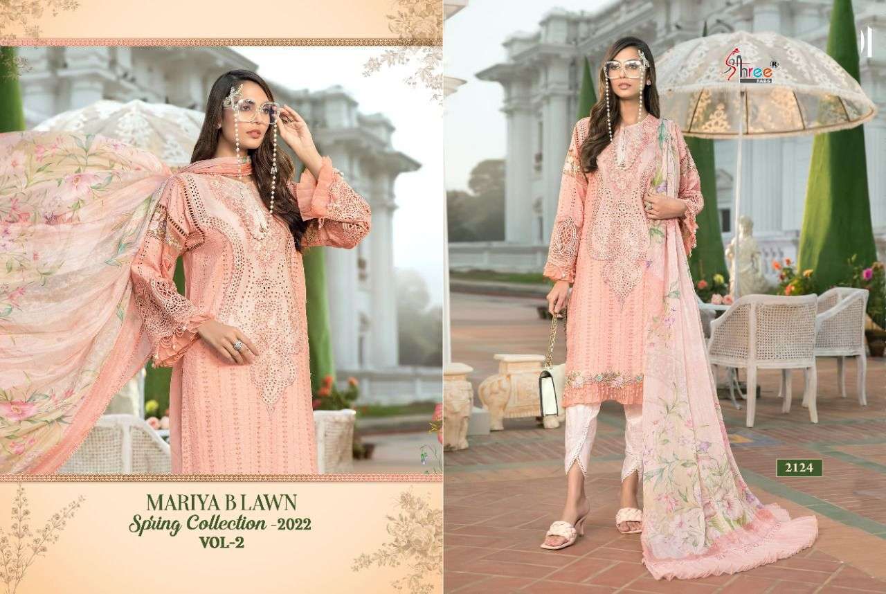SHREE FABS PRESENT MARIYA B LAWN SPRING COLLECTION VOL 2 PAKISTANI DESIGNER SUITS IN WHOLESALE PRICE IN SURAT - SAI DRESSES