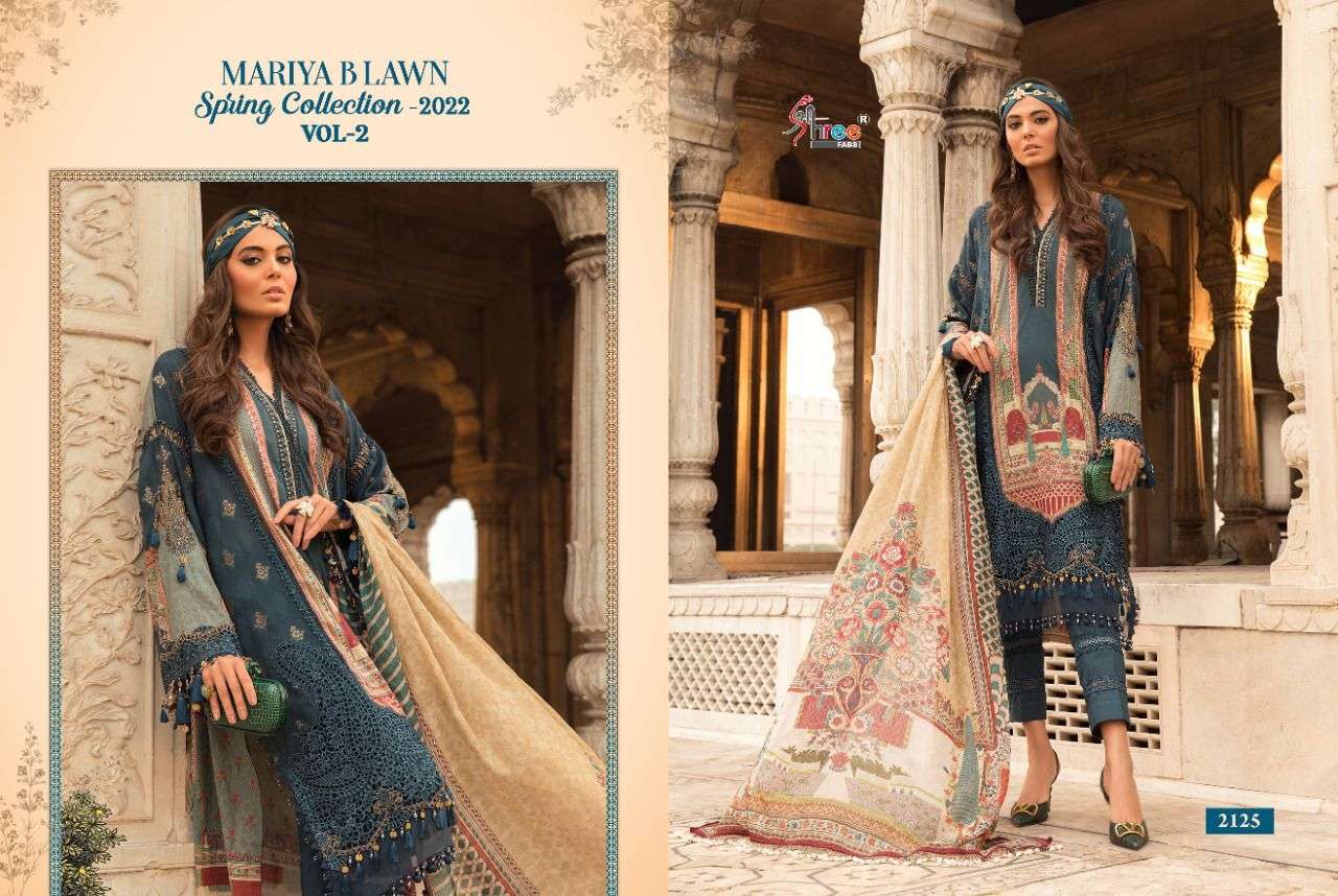 SHREE FABS PRESENT MARIYA B LAWN SPRING COLLECTION VOL 2 PAKISTANI DESIGNER SUITS IN WHOLESALE PRICE IN SURAT - SAI DRESSES