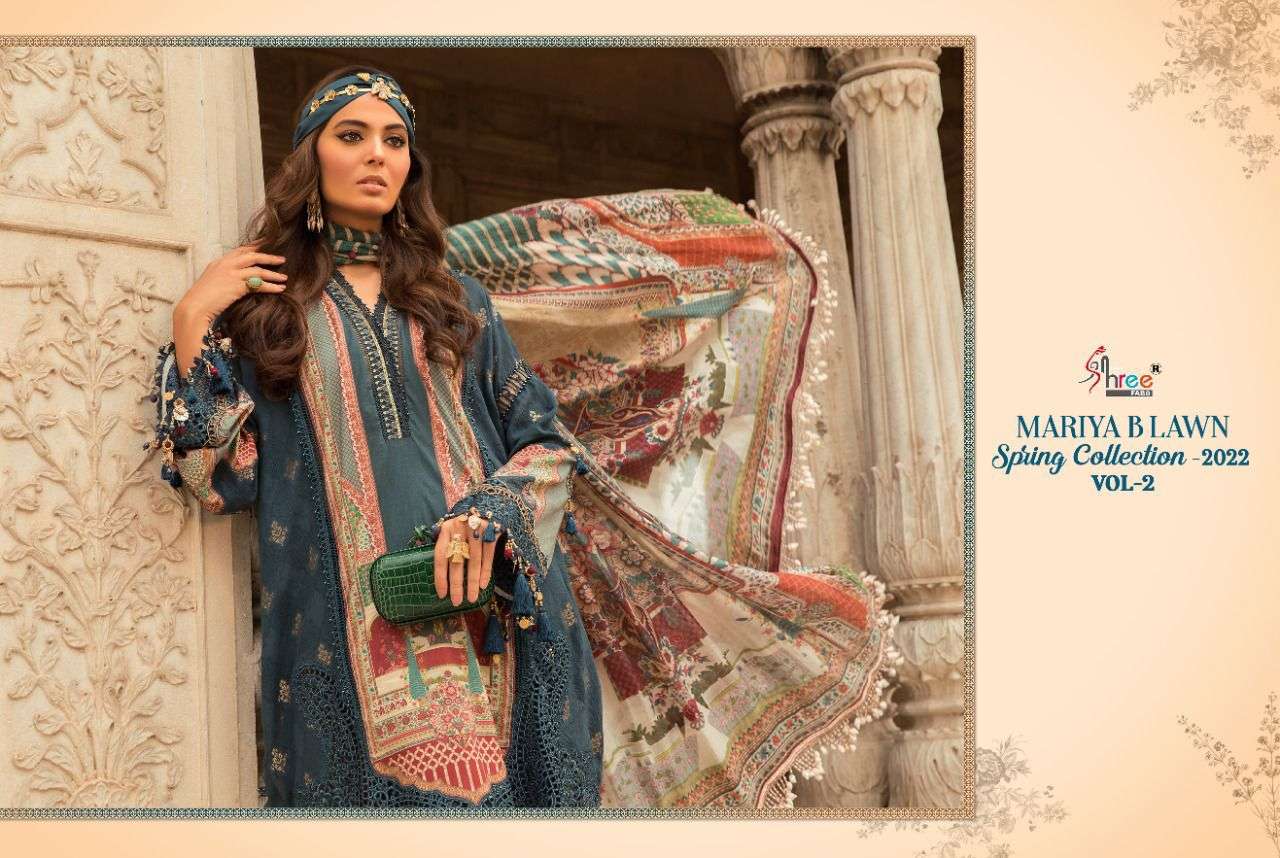 SHREE FABS PRESENT MARIYA B LAWN SPRING COLLECTION VOL 2 PAKISTANI DESIGNER SUITS IN WHOLESALE PRICE IN SURAT - SAI DRESSES