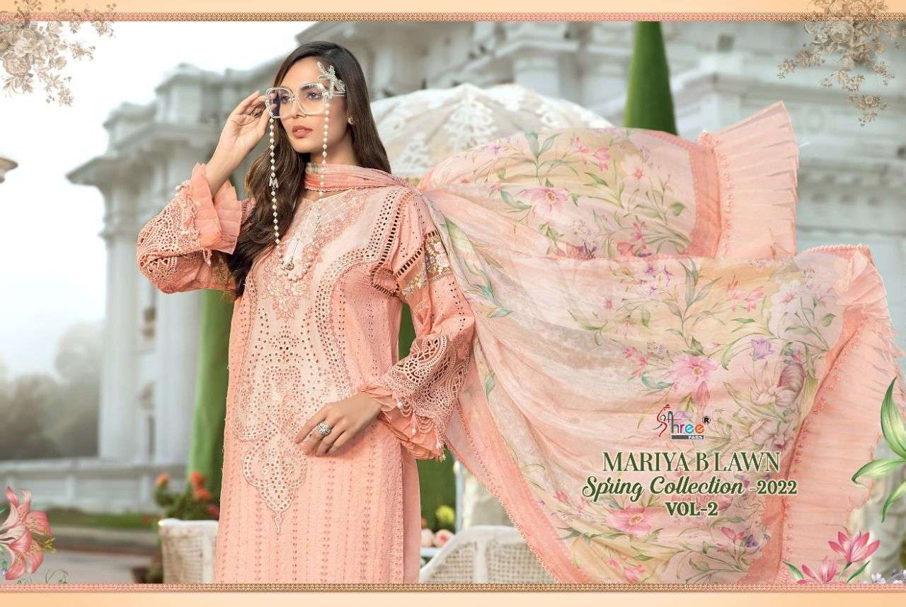 SHREE FABS PRESENT MARIYA B LAWN SPRING COLLECTION VOL 2 PAKISTANI DESIGNER SUITS IN WHOLESALE PRICE IN SURAT - SAI DRESSES